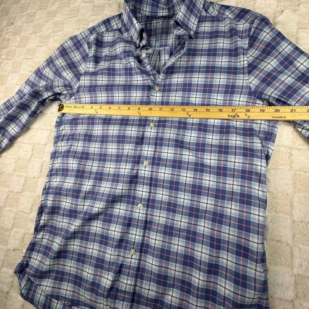 Vineyard Vines On-The-Go Performance Shirt Mens Small Blue Pink Plaid brrr S - Picture 6 of 10